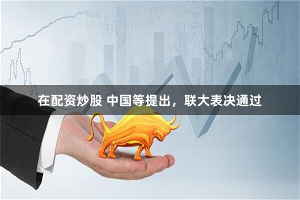 在配资炒股 中国等提出，联大表决通过