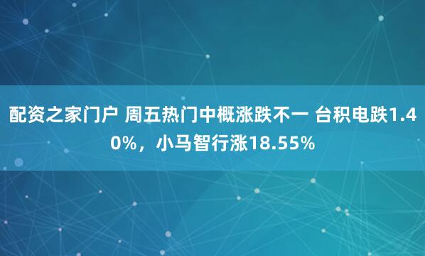 配资之家门户 周五热门中概涨跌不一 台积电跌1.40%，小马智行涨18.55%