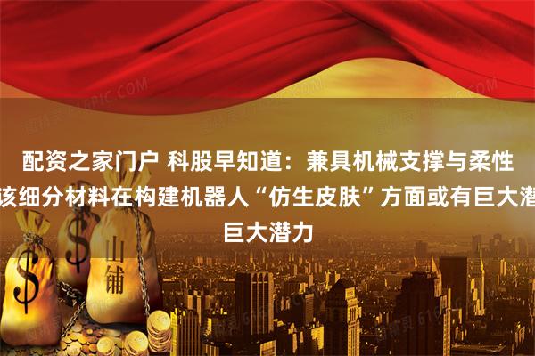 配资之家门户 科股早知道：兼具机械支撑与柔性，该细分材料在构建机器人“仿生皮肤”方面或有巨大潜力